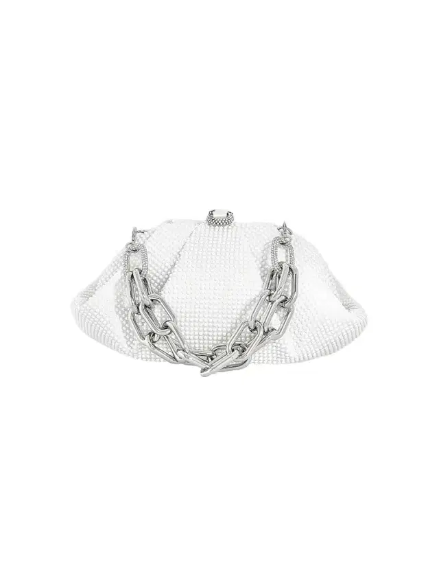 Women's Gemma Crystal & Imitation Pearl Clutch - Pearl