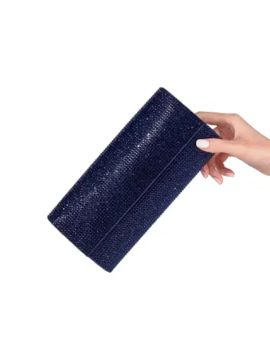 Judith Leiber Couture Women's Perry Crystal-Embellished Clutch-On-Chain - Silver Midnight Navy | Thumbnail 2 Judith Leiber Couture Women's Perry Crystal-Embellished Clutch-On-Chain - Silver Midnight Navy | Thumbnail 2