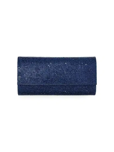 Judith Leiber Couture Women's Perry Crystal-Embellished Clutch-On-Chain - Silver Midnight Navy | Thumbnail 1 Judith Leiber Couture Women's Perry Crystal-Embellished Clutch-On-Chain - Silver Midnight Navy | Thumbnail 1