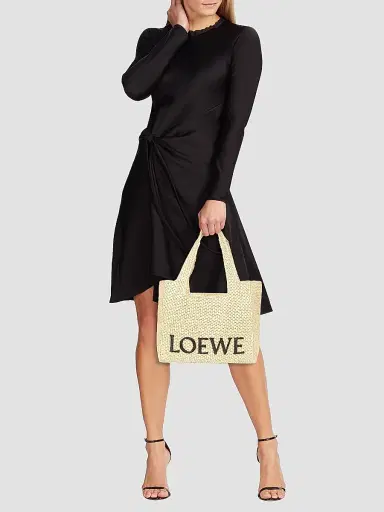 Loewe Women's x Paula's Ibiza Medium Raffia Logo Tote Bag - Natural | Thumbnail 2