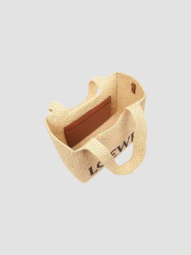 Loewe Women's x Paula's Ibiza Medium Raffia Logo Tote Bag - Natural | Thumbnail 3