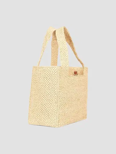 Loewe Women's x Paula's Ibiza Medium Raffia Logo Tote Bag - Natural | Thumbnail 4
