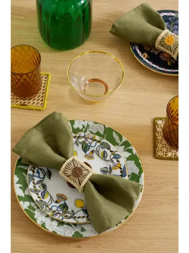 La DoubleJ Set Of Four Raffia Napkin Rings | Thumbnail 2