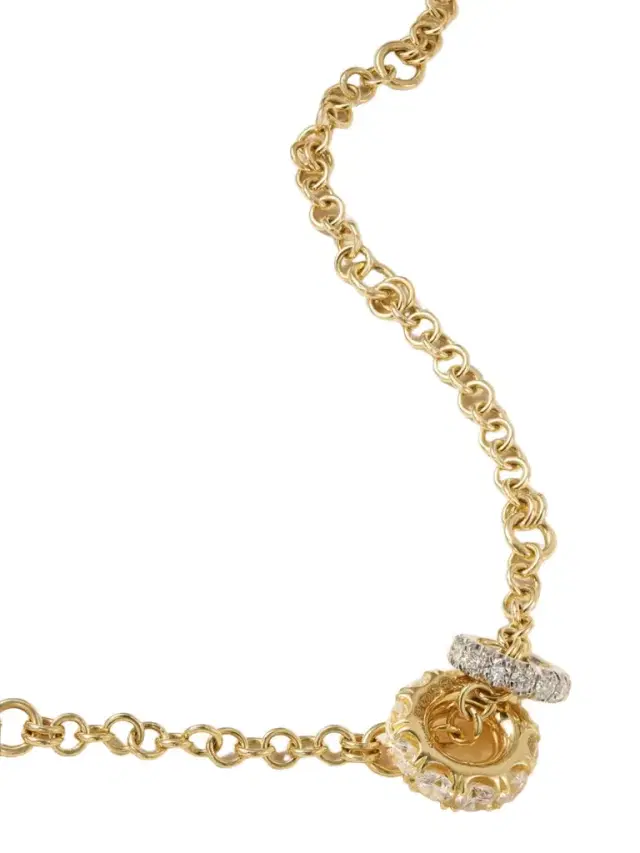 Gravity 18-karat Yellow And White Gold Diamond Necklace