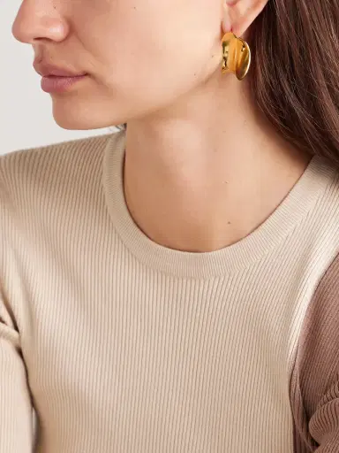 AGMES Laila Gold Vermeil Hoop Earrings | Thumbnail 2