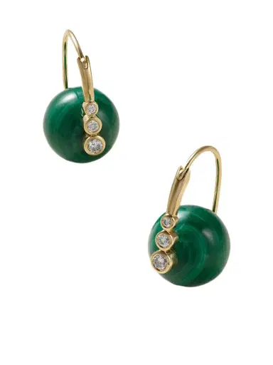 Sydney Evan 14-karat Gold, Malachite And Diamond Earrings | Thumbnail 1
