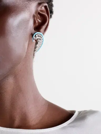 Kamyen 18-karat White Gold, Diamond And Enamel Earrings | Thumbnail 2 Kamyen 18-karat White Gold, Diamond And Enamel Earrings | Thumbnail 2