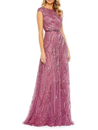 Mac Duggal Women's Embellished A-Line Gown - Plum - Size 18 | Thumbnail 1