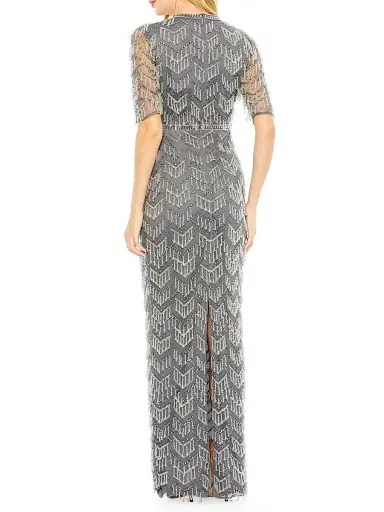 Mac Duggal Women's Beaded Fringe Column Gown | Thumbnail 2