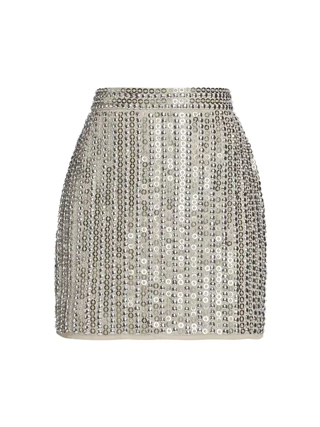 Mac Duggal Women's Separates Sequin-Embellished Miniskirt - Silver