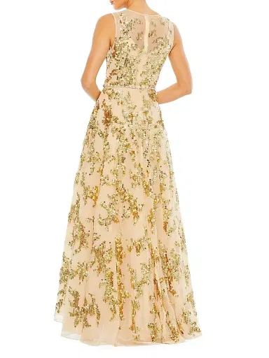 Mac Duggal Women's Embellished A-Line Gown - Beige | Thumbnail 2 Mac Duggal Women's Embellished A-Line Gown - Beige | Thumbnail 2