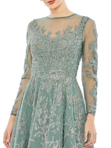Mac Duggal Women's Floral Embellished Cocktail Dress - Jade | Thumbnail 3