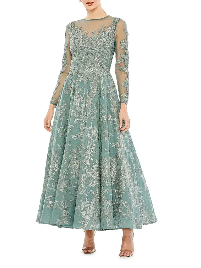 Mac Duggal Women's Floral Embellished Cocktail Dress - Jade