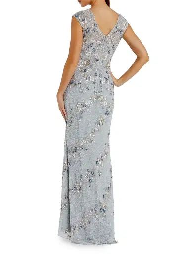 Mac Duggal Women's Beaded Trumpet Gown - Powder Blue | Thumbnail 2