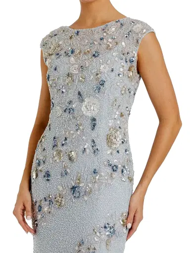 Mac Duggal Women's Beaded Trumpet Gown - Powder Blue | Thumbnail 3