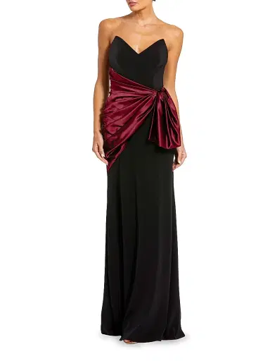 Mac Duggal Women's Two-Tone Draped Trumpet Gown | Thumbnail 1 Mac Duggal Women's Two-Tone Draped Trumpet Gown | Thumbnail 1