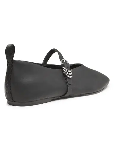 rag & bone Women's Spire Leather Mary Jane Flats - Black | Thumbnail 3