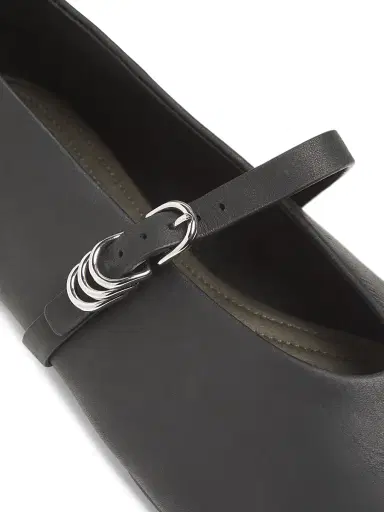rag & bone Women's Spire Leather Mary Jane Flats - Black | Thumbnail 5