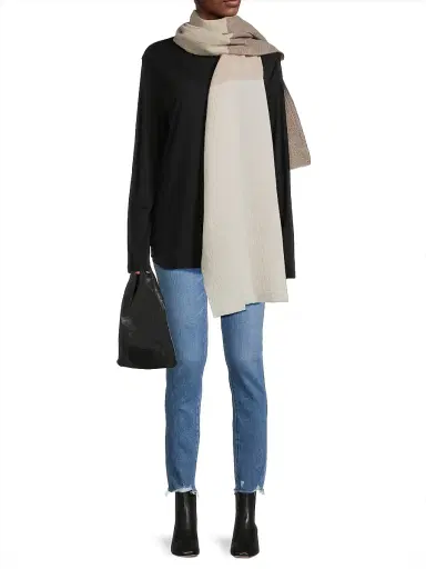 rag & bone Women's Millie Colorblocked Wool Scarf - Cream Multi | Thumbnail 2