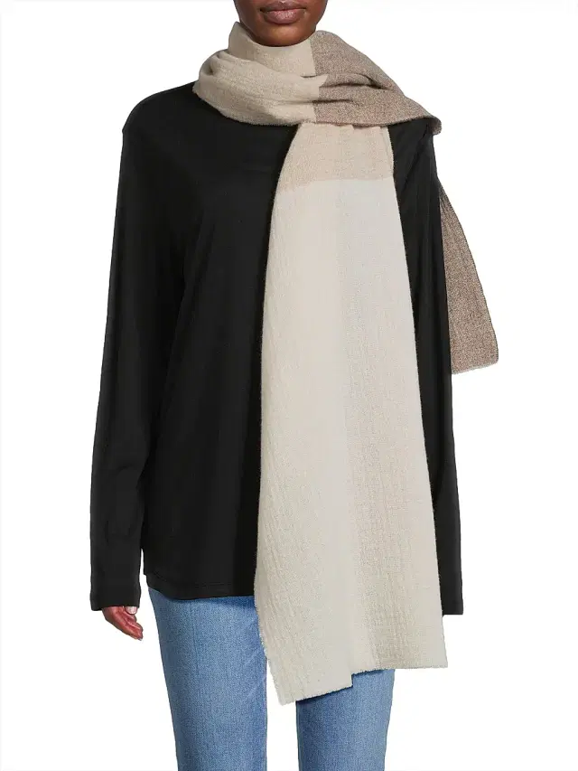 rag & bone Women's Millie Colorblocked Wool Scarf - Cream Multi