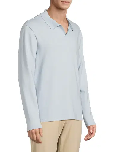 Vince Men's Milano Johnny Collar Shirt - Whitecap | Thumbnail 4 Vince Men's Milano Johnny Collar Shirt - Whitecap | Thumbnail 4