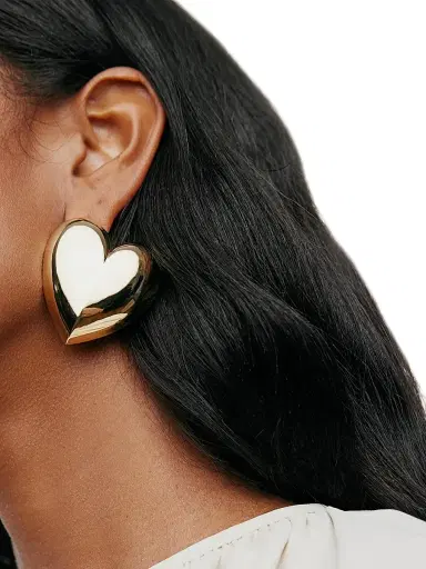 Jennifer Fisher Women's Puffy Heart 10K-Gold-Plated or Silvertone Stud Earrings - Gold | Thumbnail 2 Jennifer Fisher Women's Puffy Heart 10K-Gold-Plated or Silvertone Stud Earrings - Gold | Thumbnail 2