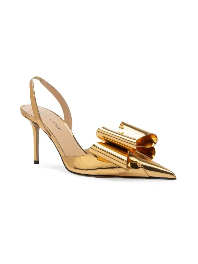 Women's Le Cadeau 85MM Mirror Leather Slingback Pumps - Gold