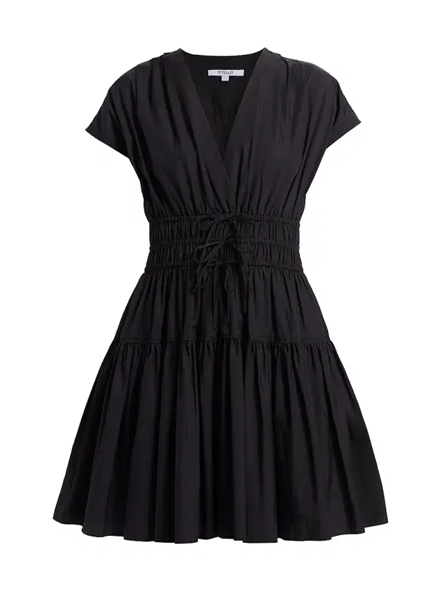 Derek Lam 10 Crosby Women's Tora Cotton Shirred Minidress - Black