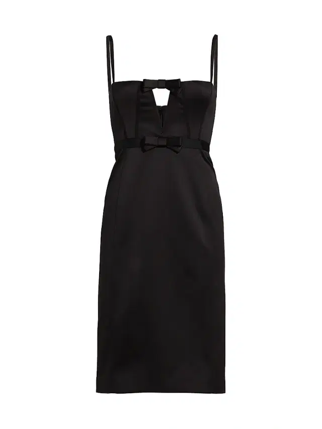 AKNVAS Women's Carmen Knee-Length Satin Dress - Noir