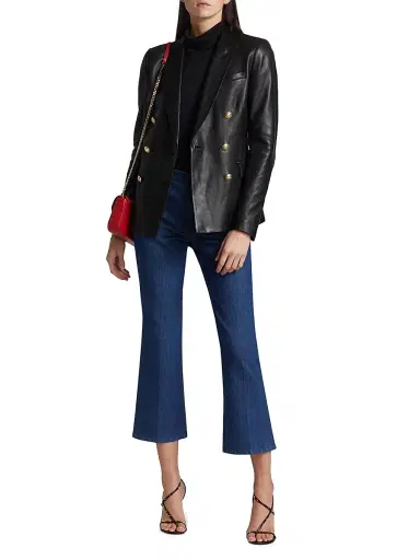 DEREK LAM 10 CROSBY Women's Franklin Double-Breasted Leather Jacket | Thumbnail 2 DEREK LAM 10 CROSBY Women's Franklin Double-Breasted Leather Jacket | Thumbnail 2