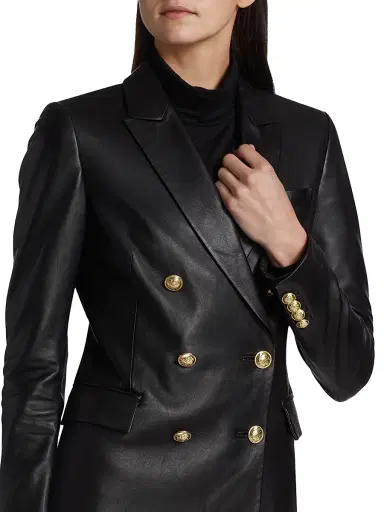 DEREK LAM 10 CROSBY Women's Franklin Double-Breasted Leather Jacket | Thumbnail 6 DEREK LAM 10 CROSBY Women's Franklin Double-Breasted Leather Jacket | Thumbnail 6