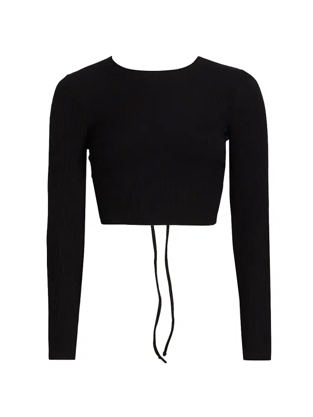 Reformation Women's Casey Open-Back Crop Top - Black