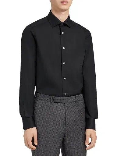 Zegna Men's Trofeo Comfort Cotton Shirt | Thumbnail 2 Zegna Men's Trofeo Comfort Cotton Shirt | Thumbnail 2