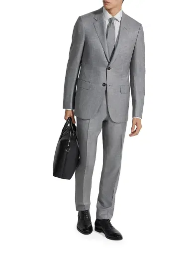 Zegna Men's Oasi Cashmere Suit - Light Grey - Size 46 | Thumbnail 2