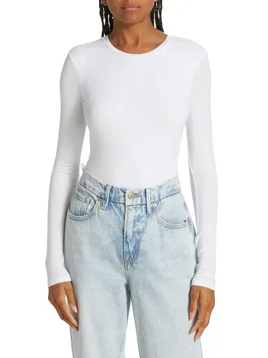 ATM Anthony Thomas Melillo Women's Long Sleeved Bodysuit - White - Size XL | Thumbnail 3