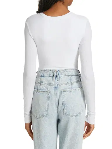 ATM Anthony Thomas Melillo Women's Long Sleeved Bodysuit - White - Size XL | Thumbnail 5