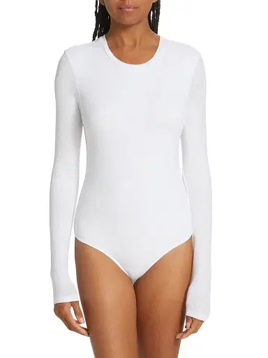 ATM Anthony Thomas Melillo Women's Long Sleeved Bodysuit - White - Size XL | Thumbnail 6