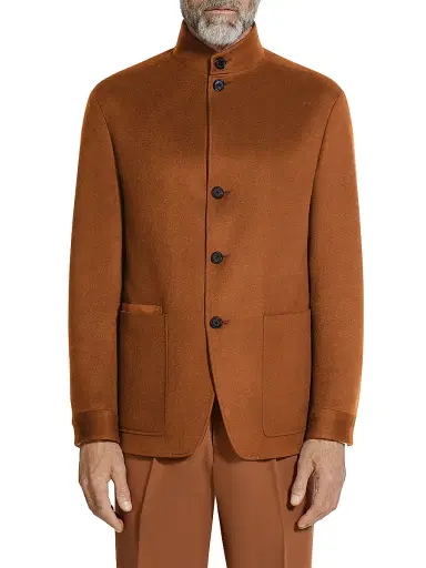 Zegna Men's Oasi Cashmere II Conte Chore Jacket - Dark Foliage - Size 38 | Thumbnail 1