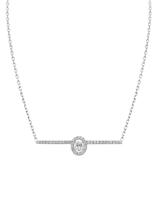 Women's Glam'Azone Diamond Pavé & 18K White Gold Necklace - White Gold