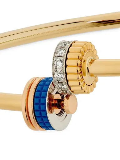 Boucheron Women's Quatre Blue Edition Tri-Tone 18K Gold, HyCeram & 0.11 TCW Diamond Bangle - Yellow Gold | Thumbnail 3