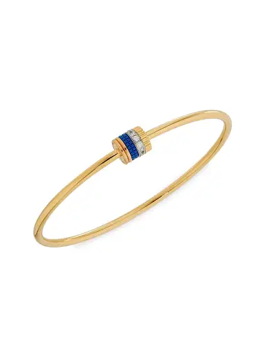 Boucheron Women's Quatre Blue Edition Tri-Tone 18K Gold, HyCeram & 0.11 TCW Diamond Bangle - Yellow Gold | Thumbnail 1