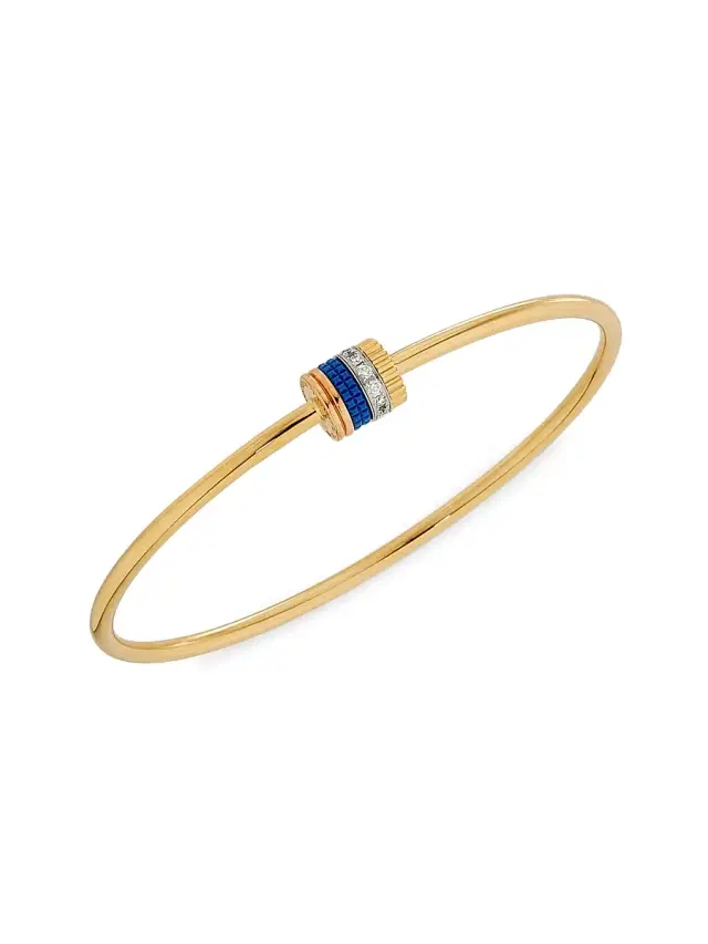Women's Quatre Blue Edition Tri-Tone 18K Gold, HyCeram & 0.11 TCW Diamond Bangle - Yellow Gold Women's Quatre Blue Edition Tri-Tone 18K Gold, HyCeram & 0.11 TCW Diamond Bangle - Yellow Gold