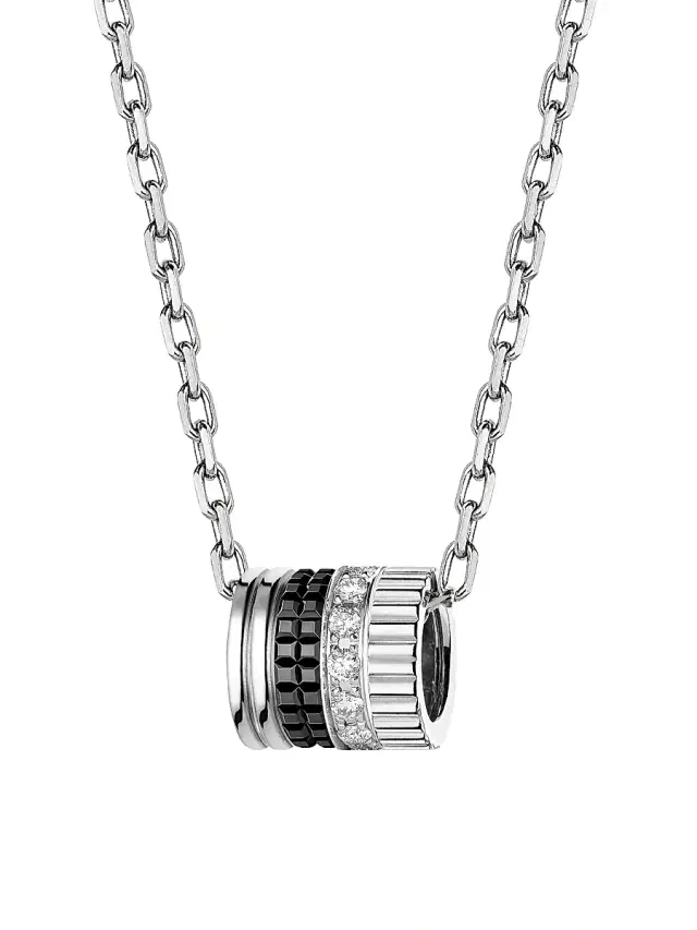 Quatre Black Edition 18K White Gold, PVD, & 0.17 TCW Diamond Pendant Necklace - White Gold Quatre Black Edition 18K White Gold, PVD, & 0.17 TCW Diamond Pendant Necklace - White Gold