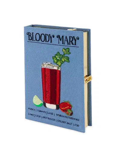 Olympia Le-Tan Women's Cocktail, Olympia of Greece X OLT Bloody Mary Embroidered Book Clutch - Blue Multi | Thumbnail 3