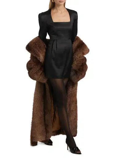 Ronny Kobo Women's Valentina Squareneck Minidress - Jet Black | Thumbnail 2
