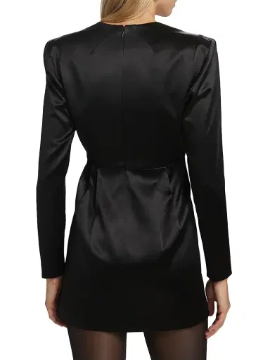 Ronny Kobo Women's Valentina Squareneck Minidress - Jet Black | Thumbnail 5