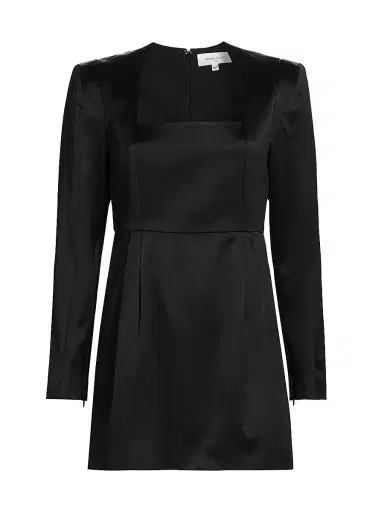 Ronny Kobo Women's Valentina Squareneck Minidress - Jet Black | Thumbnail 1