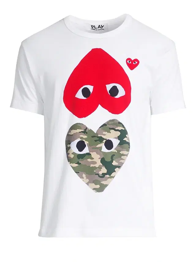 Men's Two Heart Camo Cotton Tee - White
