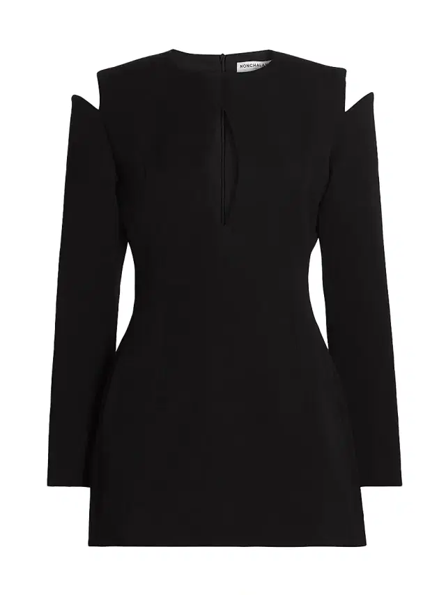 Women's Halston Cut-Out Cold-Shoulder Minidress - Black