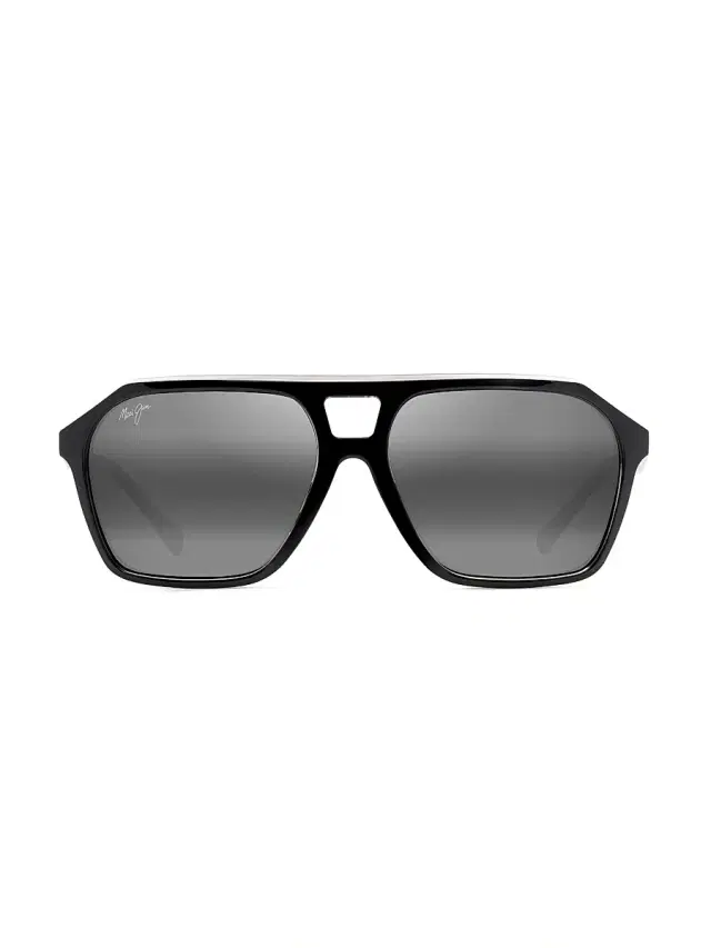 Men's Wedges 57MM Aviator Sunglasses - Black Grey